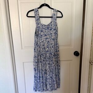 Old Navy Blue and White Floral Midi Dress